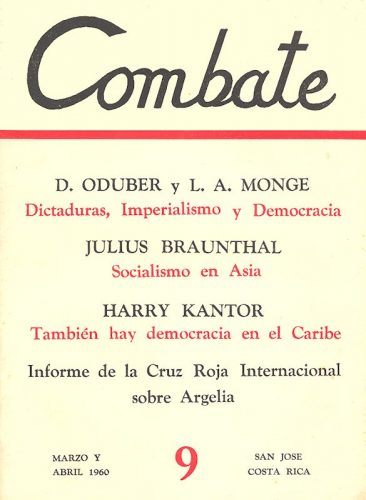 Portada de la edición no. 9 de marzo y abril de 1960 de la Revista Combate
