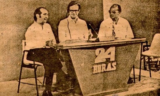 José Figueres y Luis Echeverría en otra memorable entrevista para el famoso programa de Jacobo Zabludoski. Es interesante observar la informalidad de los tres personajes que aparecen en mangas de camisa. Revista Vistazo (Año XVIII, N.° 48)