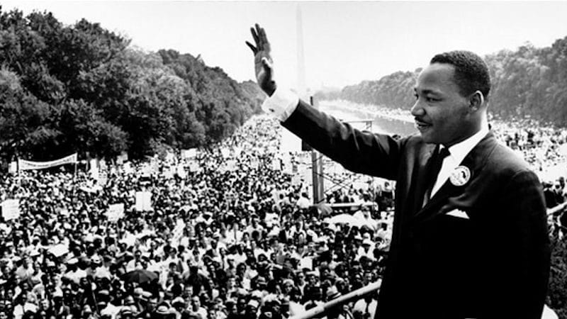 Martin Luther King en la Marcha sobre Washington D.C. Por los Derechos Civiles 28 de agosto de 1963. WikiCommons