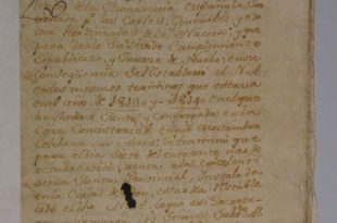 Reproducción del acta del 22 de septiembre de 1820, que registra una sesión del ayuntamiento de Nicoya (folio 1).