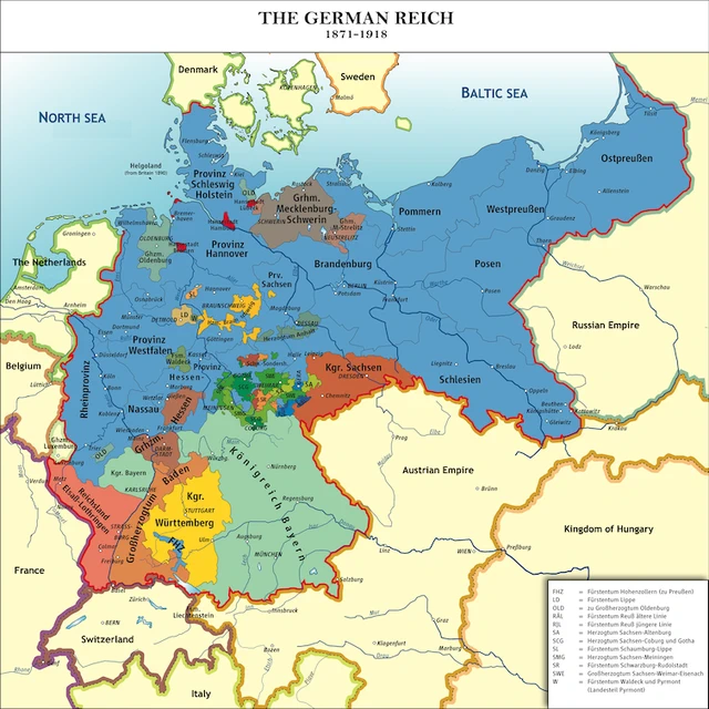 Un mapa del Reich alemán, 1871-1918