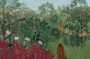 Bosque tropical con monos